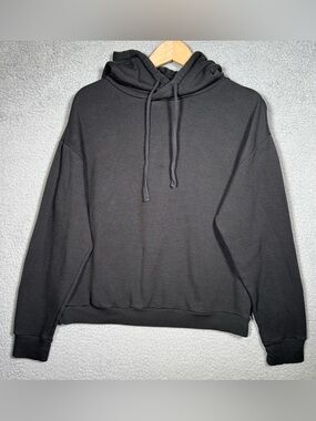 Quince Women Supersoft Fleece Pullover Hoodie Black Outerwear S